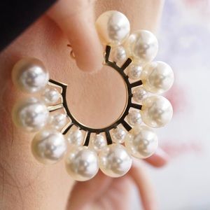 18k Gold Filled Pearl Statement Earrings